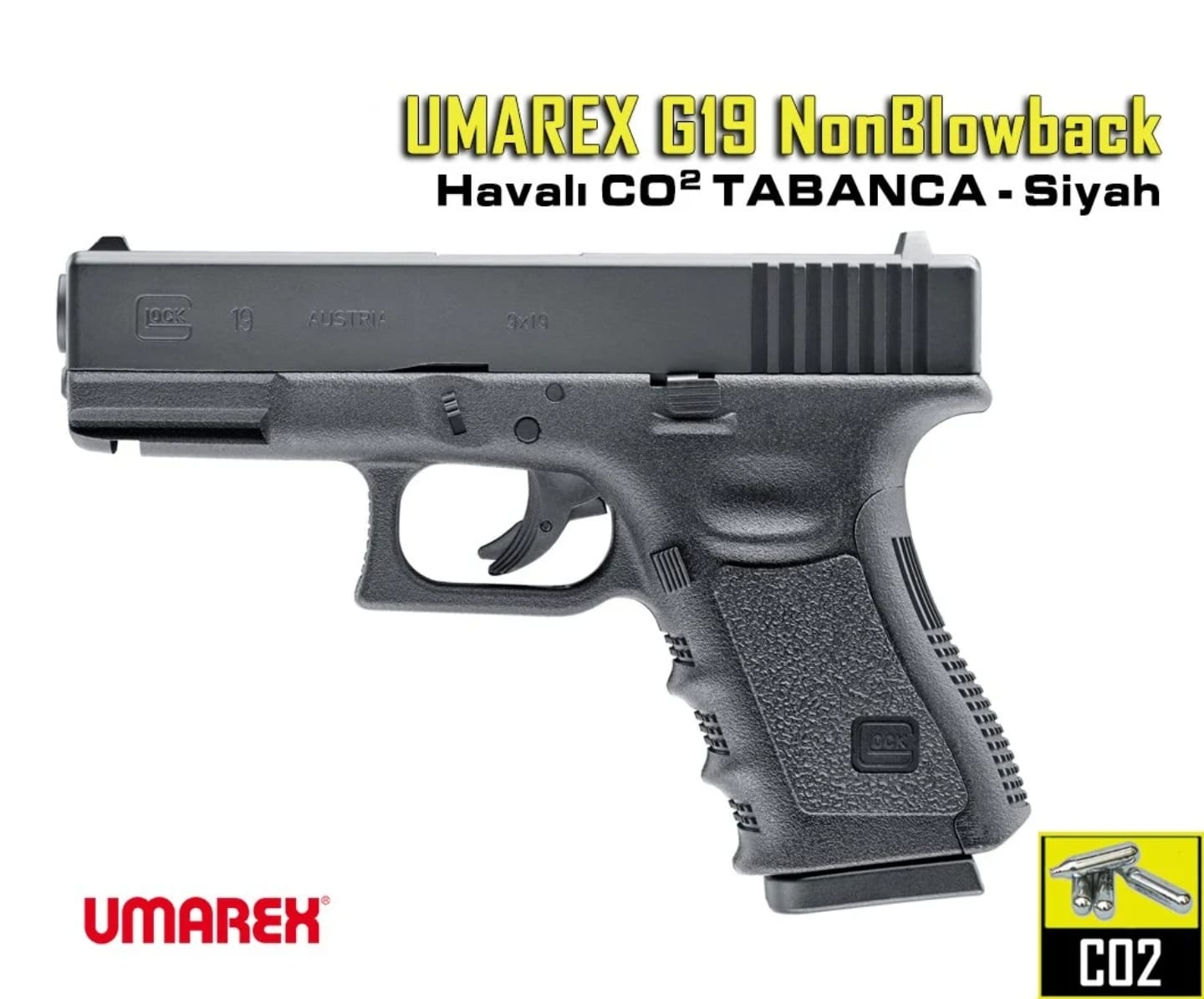 UMAREX Glock 19 NONBLOWBACK Havalı Tabanca 4.5 mm